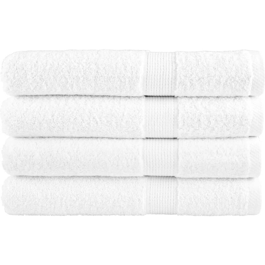 vidaXL - Handdoeken - SOLUND - 4 - st - 600 - g/m² - 100x200 - cm - wit vidaXL - Handdoeken - SOLUND - 4 - st - 600 - g/m² - 100x200 - cm - wit afbeelding 1