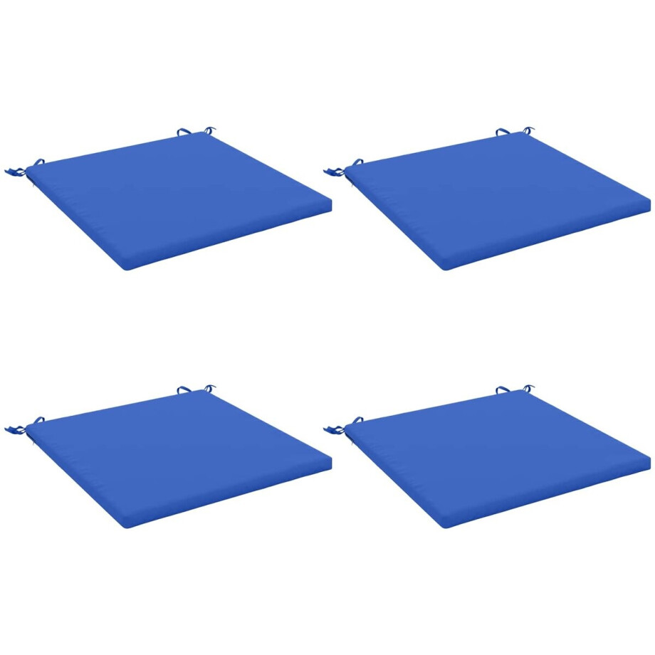 vidaXL - 4-Piece - Zitkussens - SOEST - 4 - st - 100% - Polyester - Koninklijk - Blauw afbeelding 1