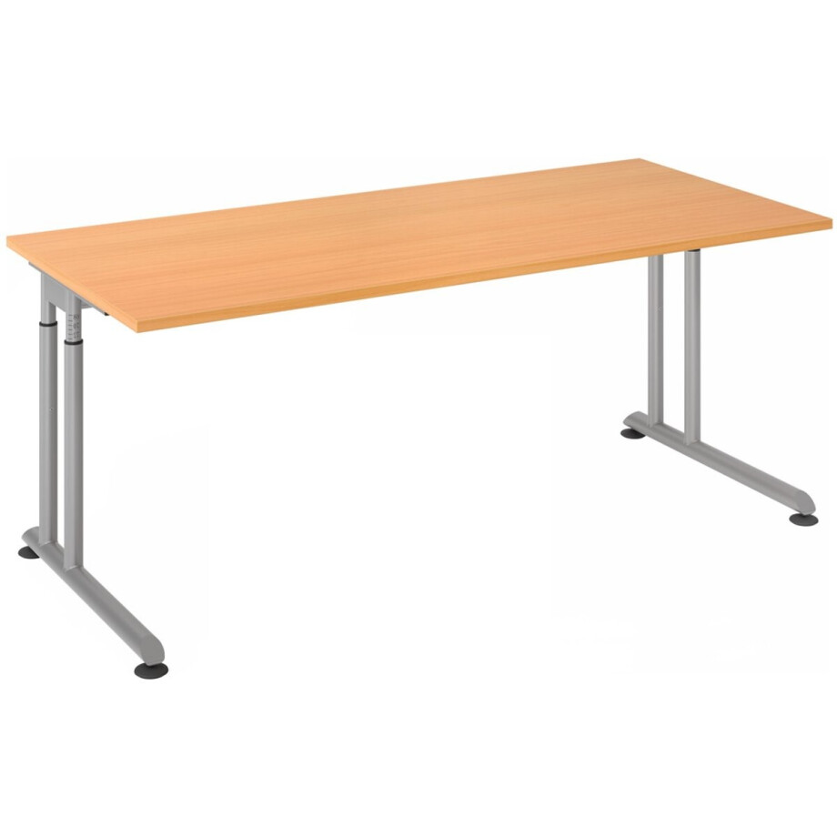 Bureau ZENO in hoogte verstelbaar 180 x 80 beuken/zilver Bureau ZENO in hoogte verstelbaar 180 x 80 beuken/zilver afbeelding 1