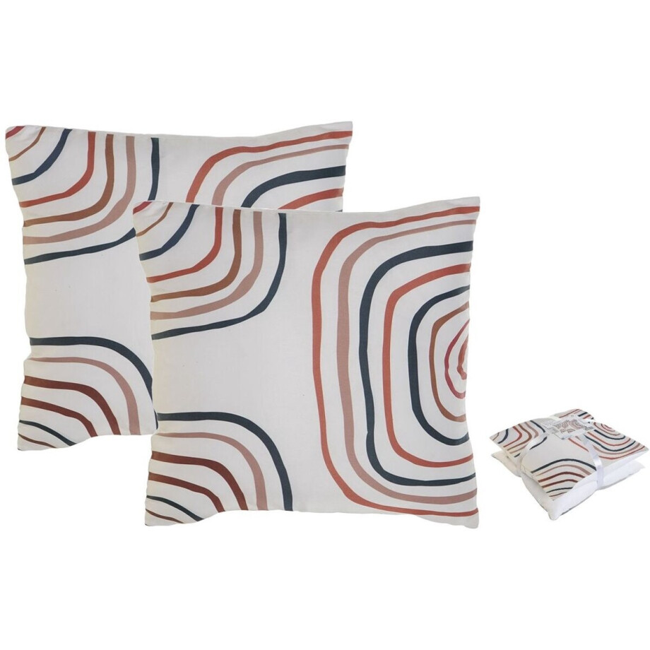 Kussenset Home ESPRIT Regenboog 45 x 5 x 45 cm (2 Stuks) afbeelding 1