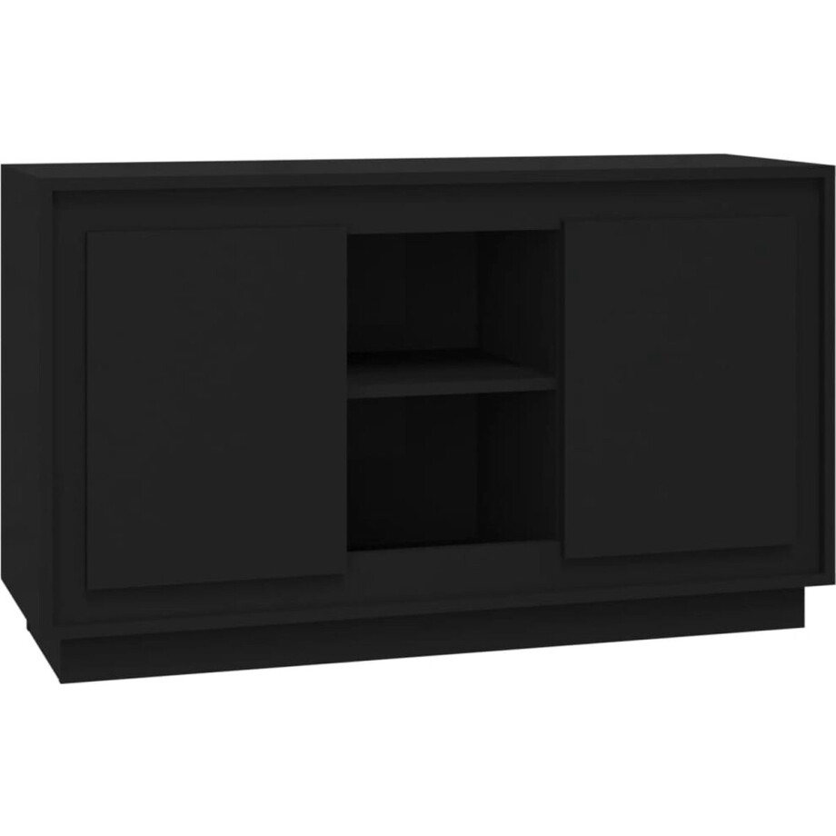 vidaXL - Dressoir - 102x35x60 - cm - bewerkt - hout - zwart vidaXL - Dressoir - 102x35x60 - cm - bewerkt - hout - zwart afbeelding 1