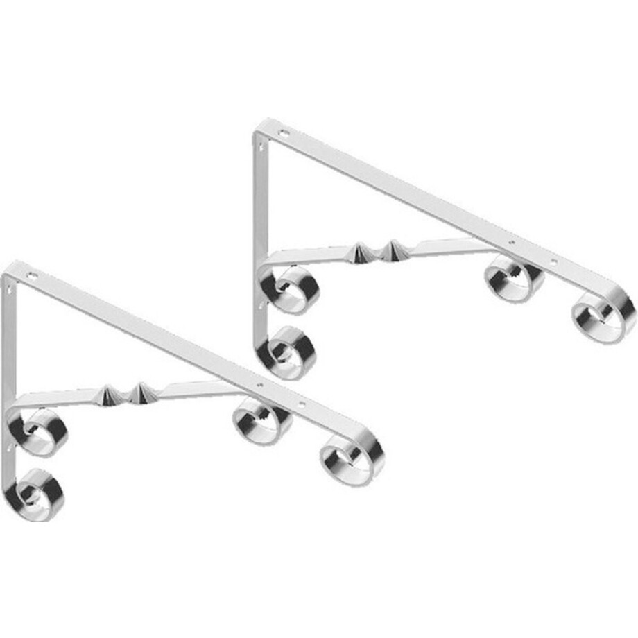 2x Witte stalen plankdragers/planksteunen Jutta 13 x 13 cm tot 30 kg - 130 x 130 mm - Opbergsysteem - Kledingkast/voorraadkast plankdragers/consoles afbeelding 1