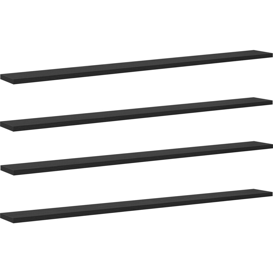 vidaXL - Boekenplank - Bord - 3-laags - 4 - st - 100 - x - 10 - x - 1,5 - cm - Bewerkt - hout afbeelding 1