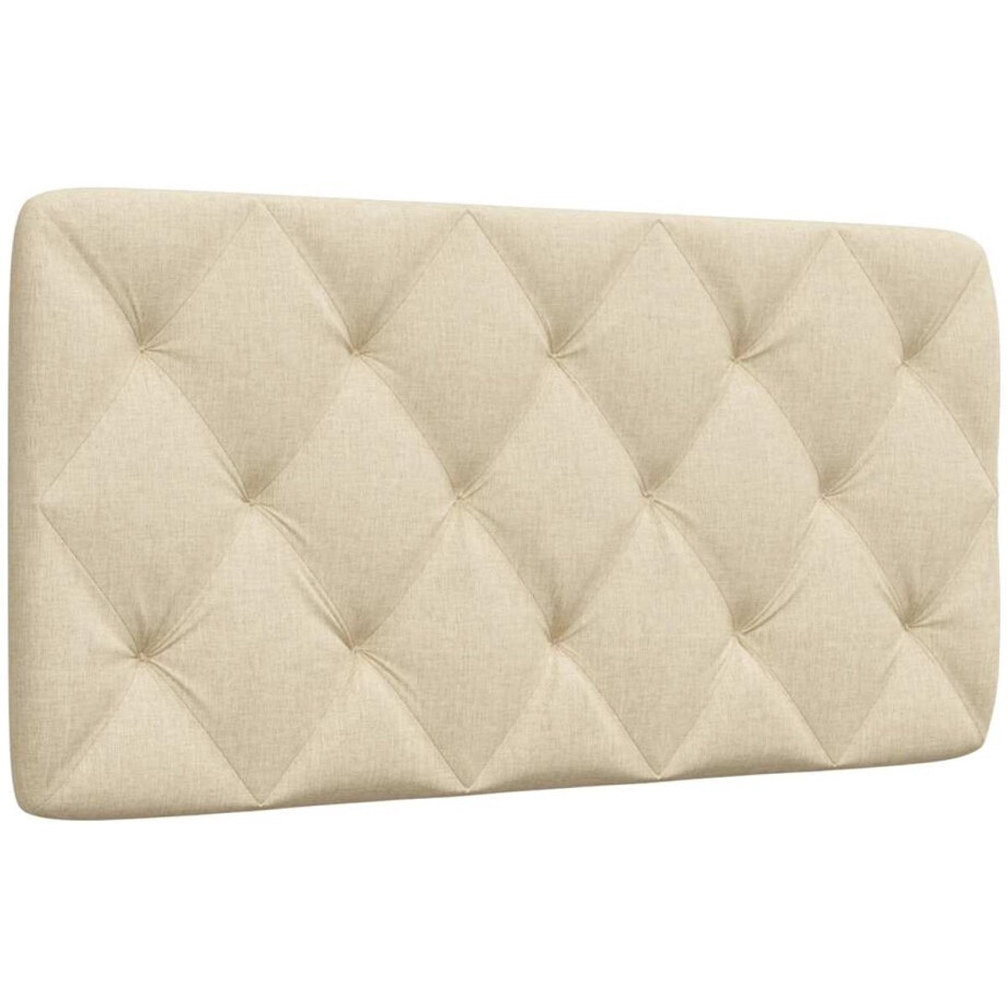 vidaXL - Hoofdbordkussen - 100 - cm - stof - crèmekleurig vidaXL - Hoofdbordkussen - 100 - cm - stof - crèmekleurig afbeelding 1