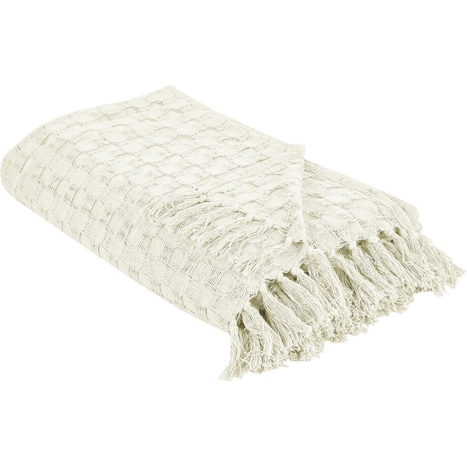 BERE - Bedsprei - Gebroken wit - 220 x 240 cm - Katoen BERE - Bedsprei - Gebroken wit - 220 x 240 cm - Katoen afbeelding 1