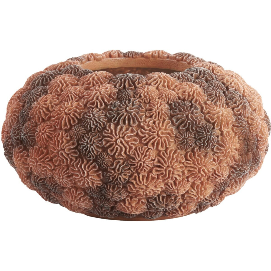 Light & Living vaas CORAL in perzik en lichtbruin – Ø47,5x25,5 cm afbeelding 1