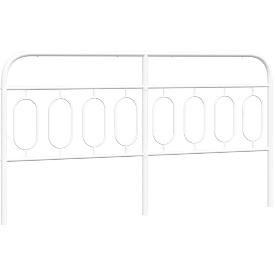 vidaXL - Vervangend - hoofdbord - 193 - cm - metaal - wit afbeelding 1