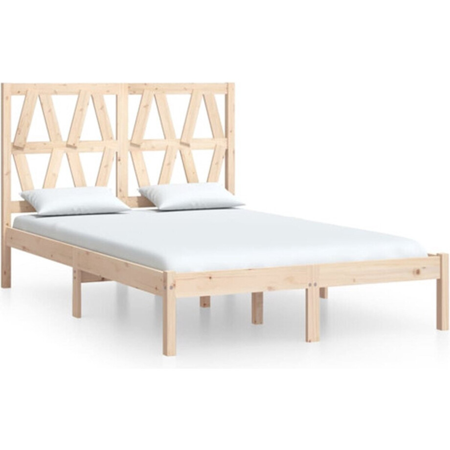 vidaXL - Bedframe - massief - grenenhout - 140x200 - cm vidaXL - Bedframe - massief - grenenhout - 140x200 - cm afbeelding 1