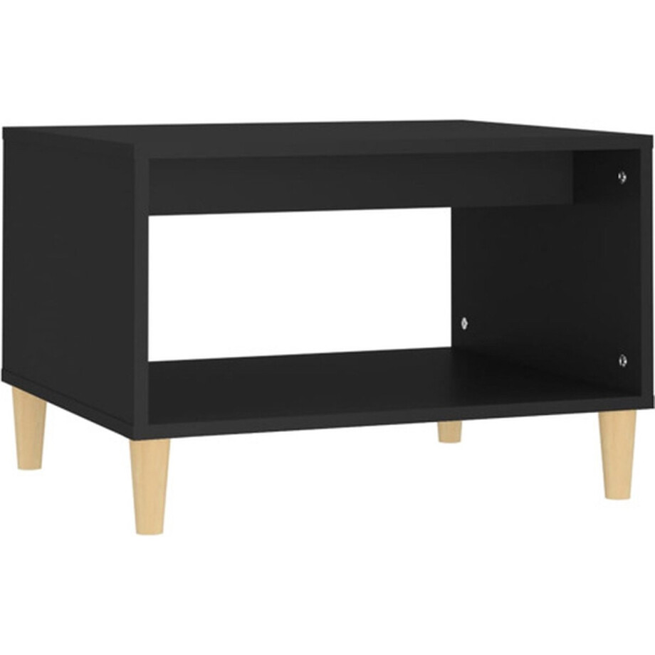 vidaXL - Salontafel - 60x50x40 - cm - bewerkt - hout - zwart afbeelding 1