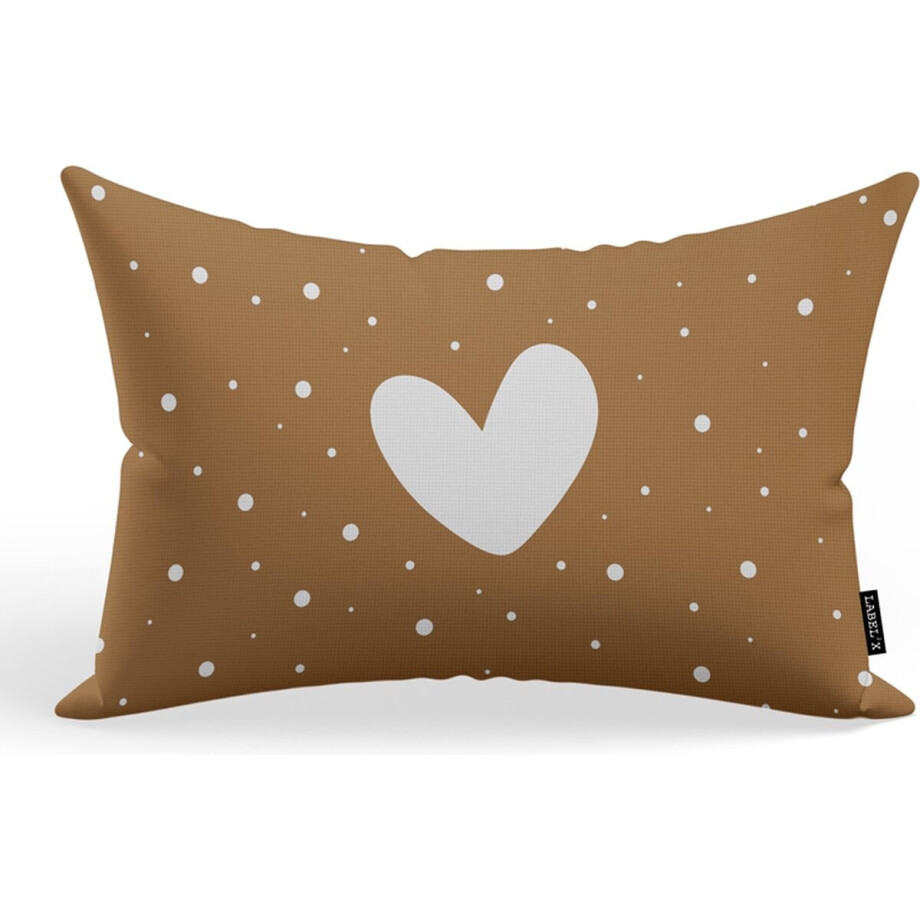 Kussen hartje stip geel 60 x 40 cm / Binnen Kussen hartje stip geel 60 x 40 cm / Binnen afbeelding 1