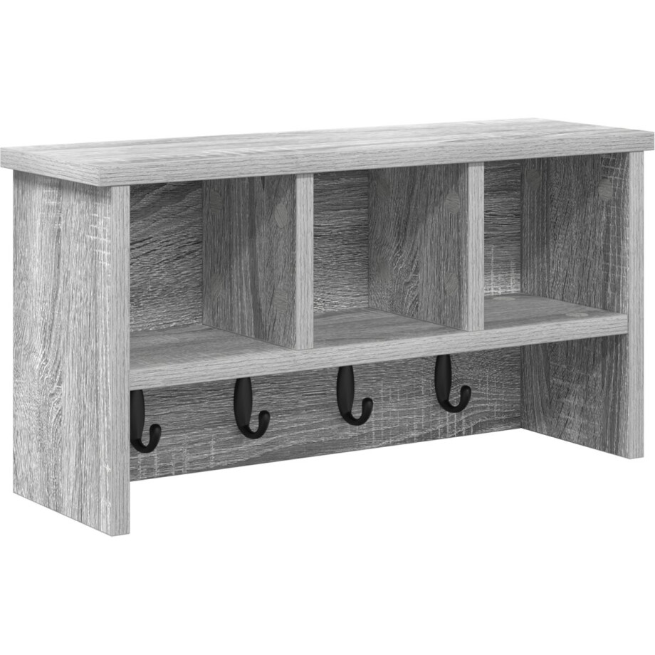 vidaXL - Wandgemonteerde - kapstok - met - plank - Grijs - Sonoma - 50 - x - 16 - x - 26 - cm afbeelding 1