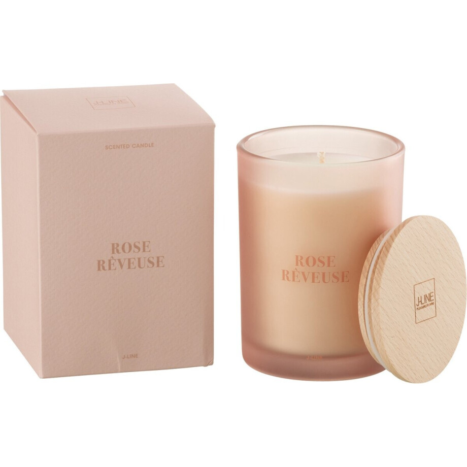 J-Line geurkaars Accords Essentiels - Rose Rêveuse - roze - 38U J-Line geurkaars Accords Essentiels - Rose Rêveuse - roze - 38U afbeelding 1