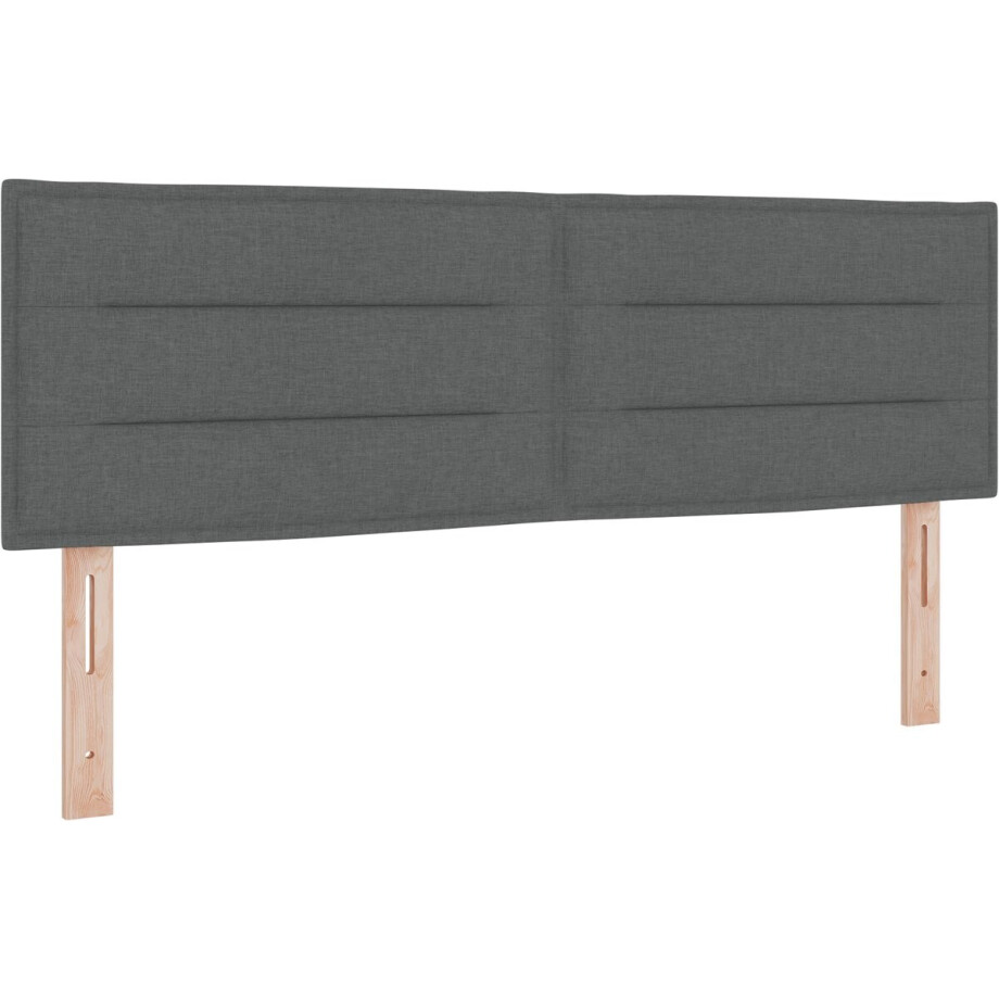 vidaXL - Hoofdbord - Donkergrijs - 160 - cm - Stof afbeelding 1