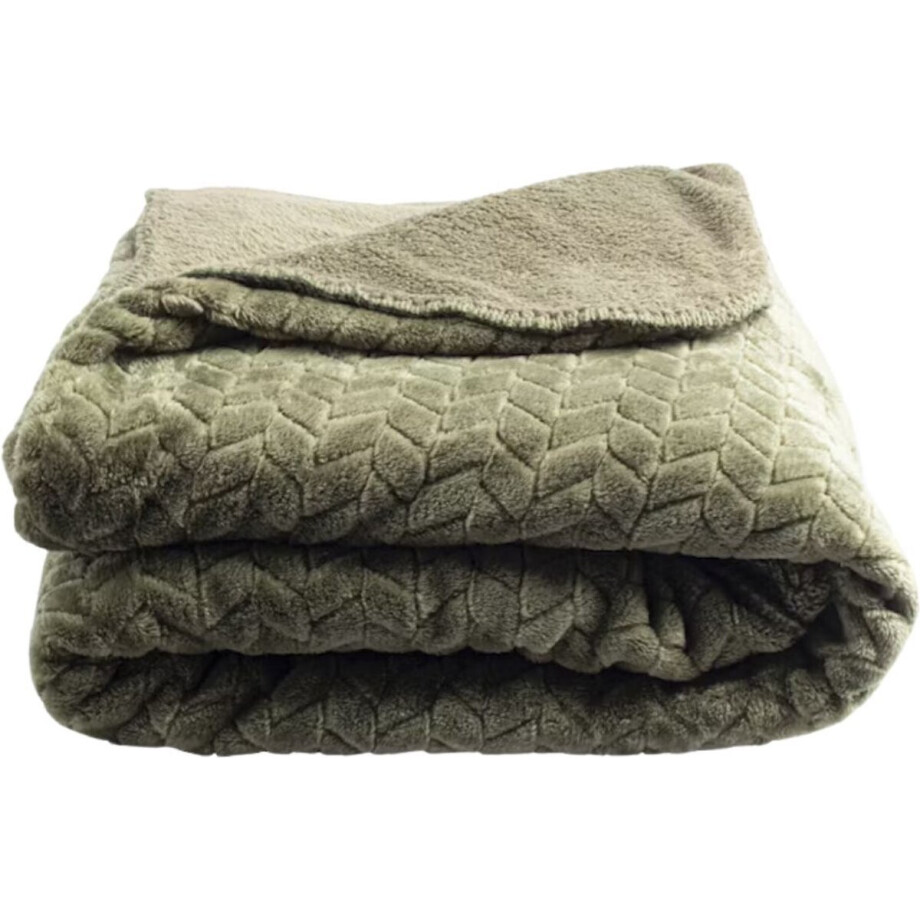 Gusta Plaid woondeken Teddy Groen 130 x 160 cm Gusta Plaid woondeken Teddy Groen 130 x 160 cm afbeelding 1