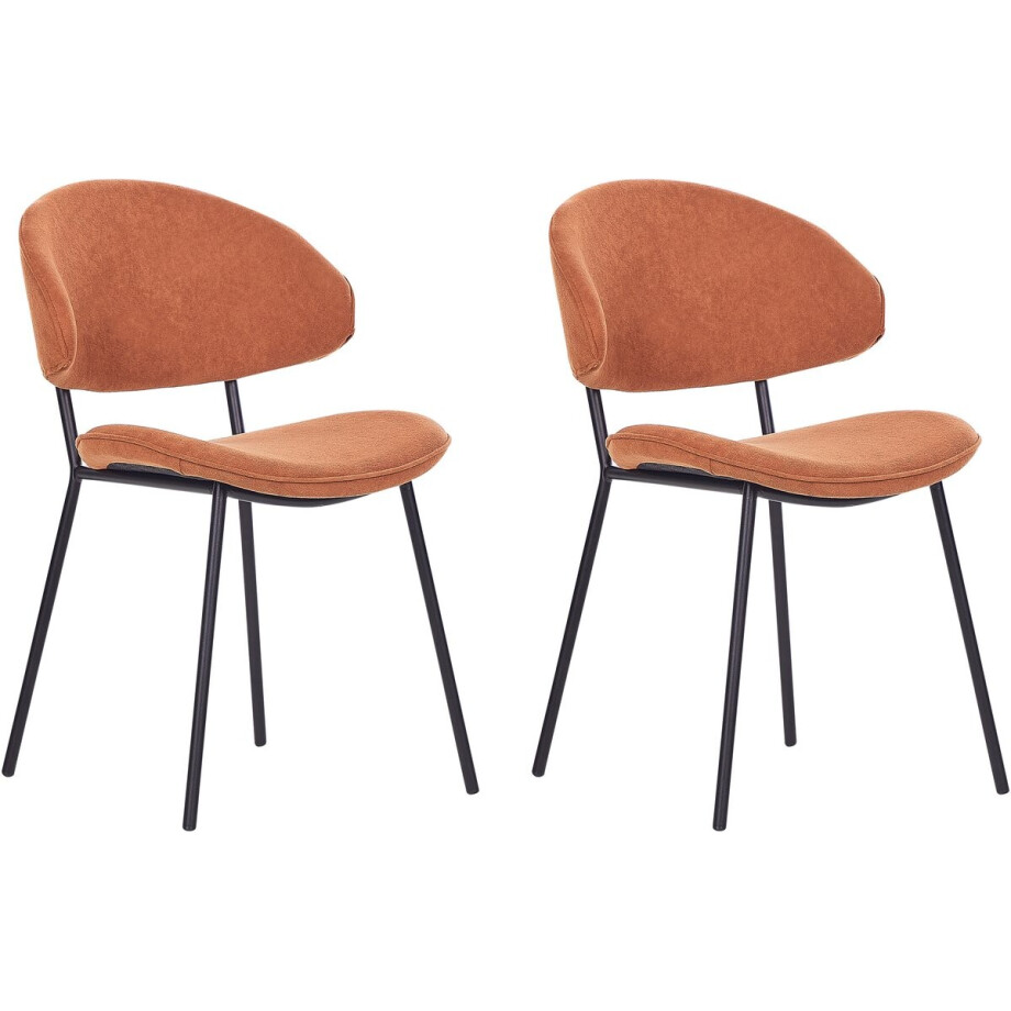 KIANA - Eetkamerstoel set van 2 - Oranje - Polyester afbeelding 1