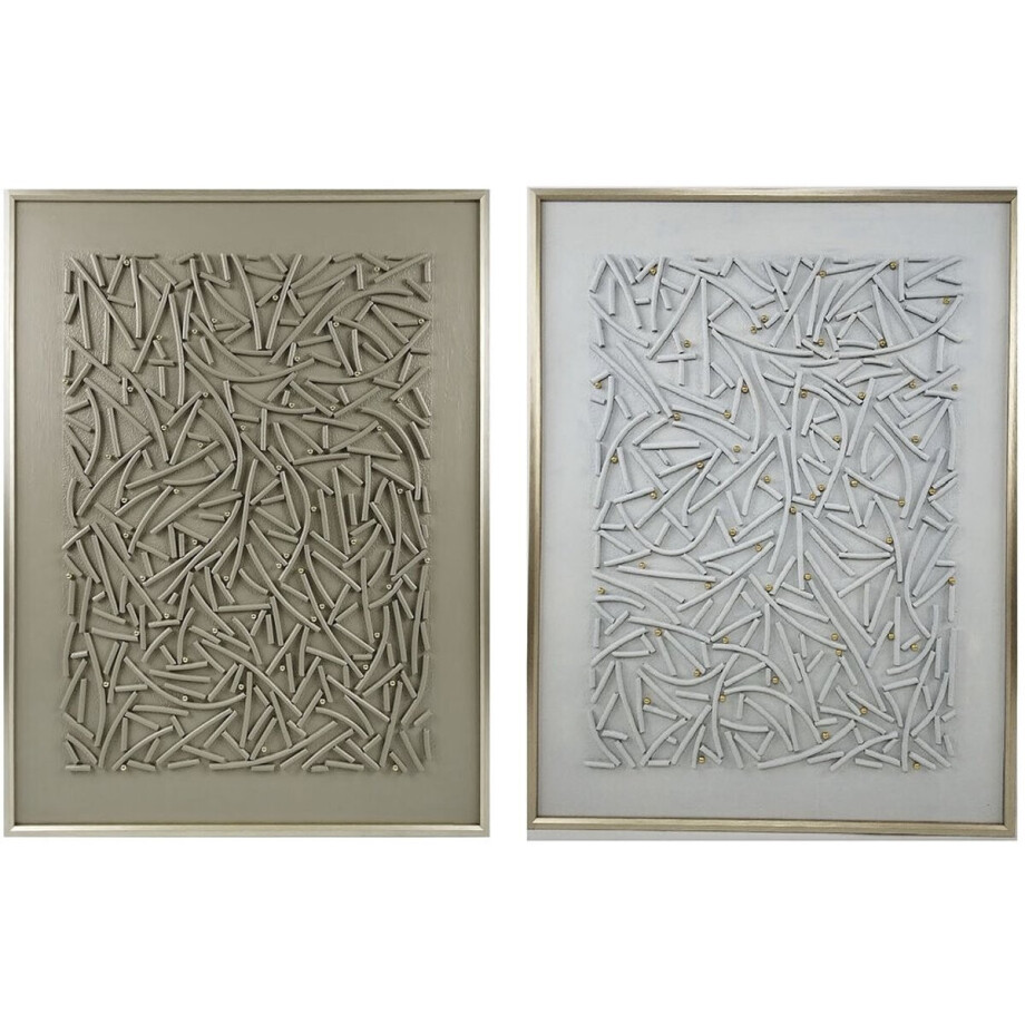 Schilderij Home ESPRIT Wit Beige Gouden Modern Stads 90 x 3,5 x 120 cm (2 Stuks) Schilderij Home ESPRIT Wit Beige Gouden Modern Stads 90 x 3,5 x 120 cm (2 Stuks) afbeelding 1