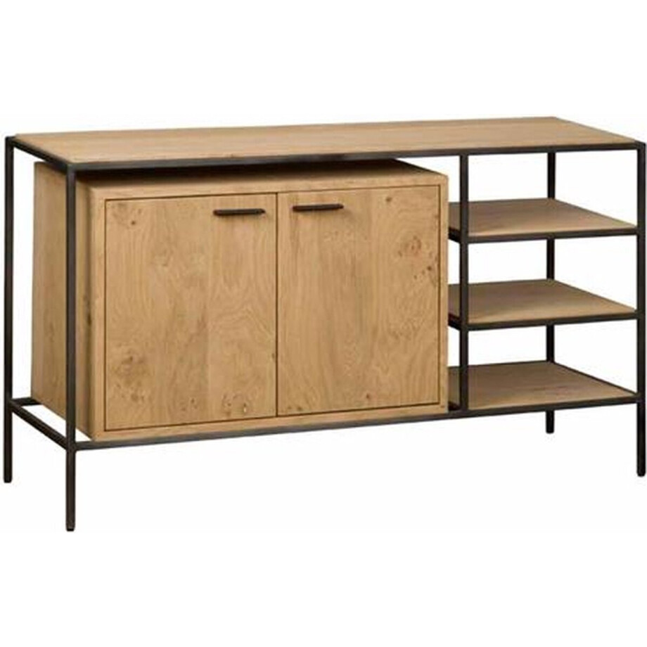 Tower living Pineto sidetable 2 drs. + 2 shelves 128x40x72 Tower living Pineto sidetable 2 drs. + 2 shelves 128x40x72 afbeelding 1