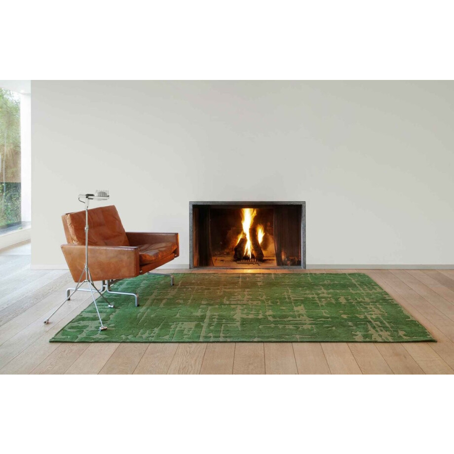 Wasbaar Binnen & Buiten Vloerkleed - 80 x 150 cm - Louis De Poortere Baobab Perrier's Green - Laagpolig Tapijt - Gerecycled PET - Made in Belgium - Circulair Wasbaar Binnen & Buiten Vloerkleed - 80 x 150 cm - Louis De Poortere Baobab Perrier's Green - Laagpolig Tapijt - Gerecycled PET - Made in Belgium - Circulair afbeelding 1