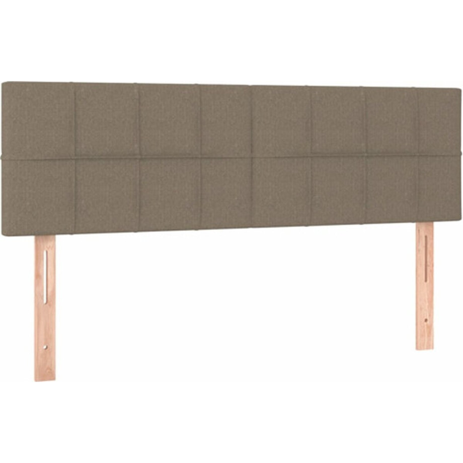 vidaXL - Hoofdborden - 144x5x78/88 - cm - stof - taupe afbeelding 1