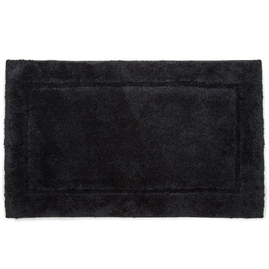 Casilin Badmat Antislip 60x100cm Orlando - Waterabsorberende Badkamermat - Wasbaar en Sneldrogend - Voor Douche en Bad - Hoogpolig - Acryl - Rechthoek - Zwart afbeelding 1