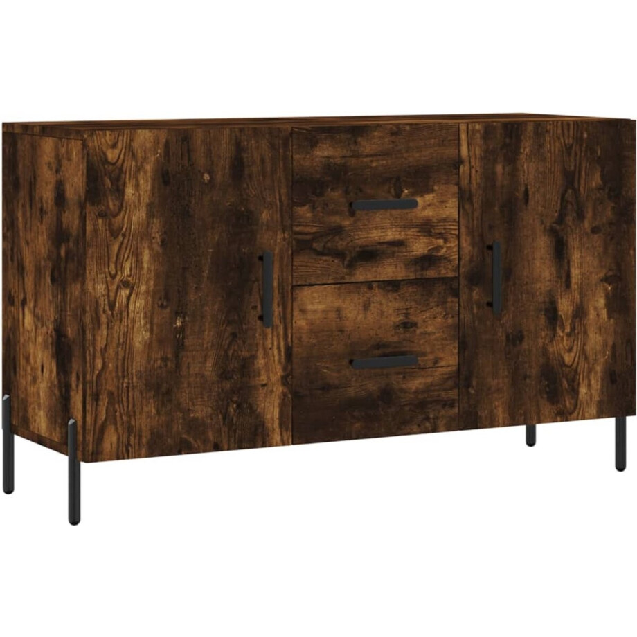 vidaXL - Dressoir - 100x36x60 - cm - bewerkt - hout - gerookt - eikenkleurig afbeelding 1