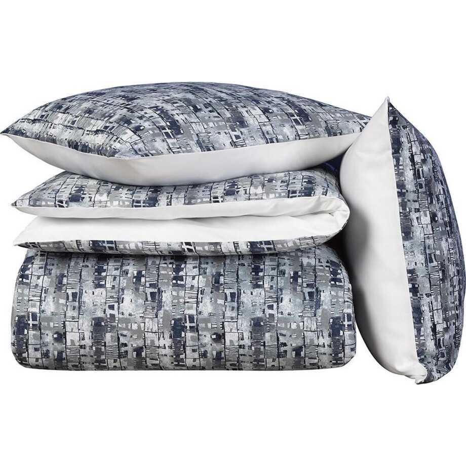 De Witte Lietaer Dekbedovertrek Katoen Satijn Jenga - Tweepersoons -200 x 200/220 cm - Blauw De Witte Lietaer Dekbedovertrek Katoen Satijn Jenga - Tweepersoons -200 x 200/220 cm - Blauw afbeelding 1