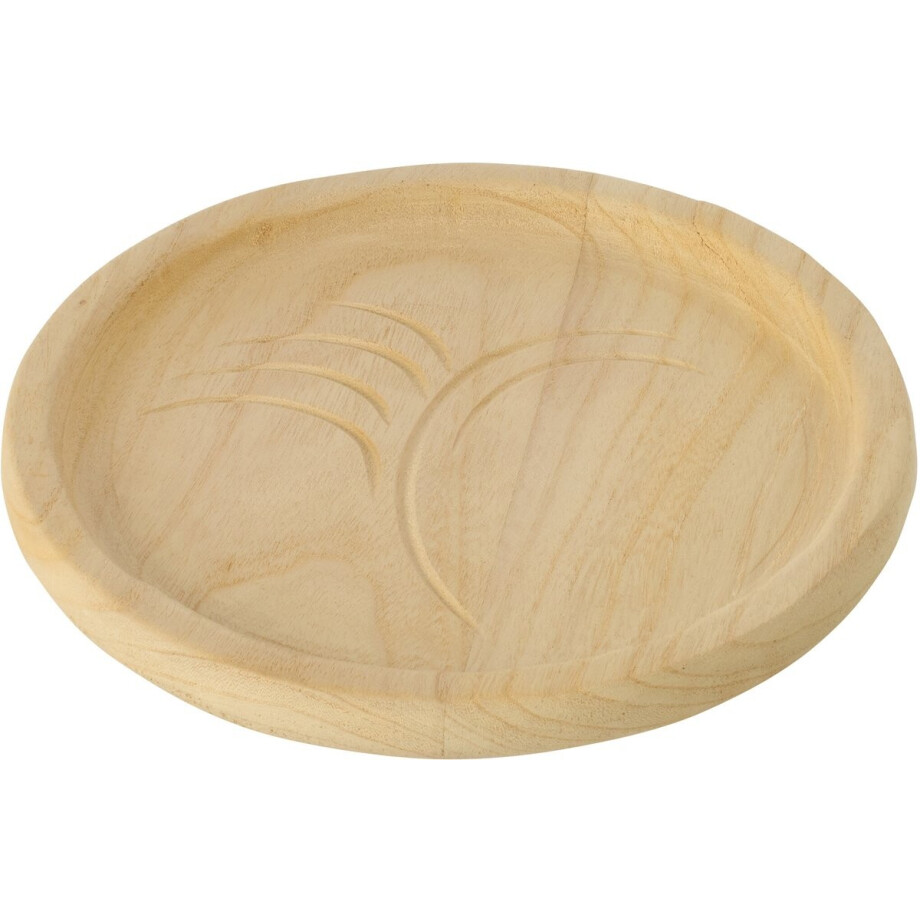 J-Line decoratie Plateau Blad - hout - naturel - large afbeelding 1