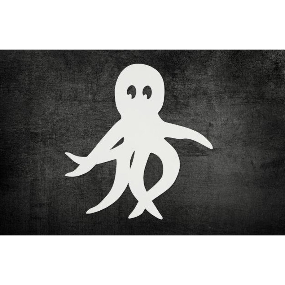 WOOOD SALE MUUR DECORATIE WIT INKTVIS (1 stuk) afbeelding 1