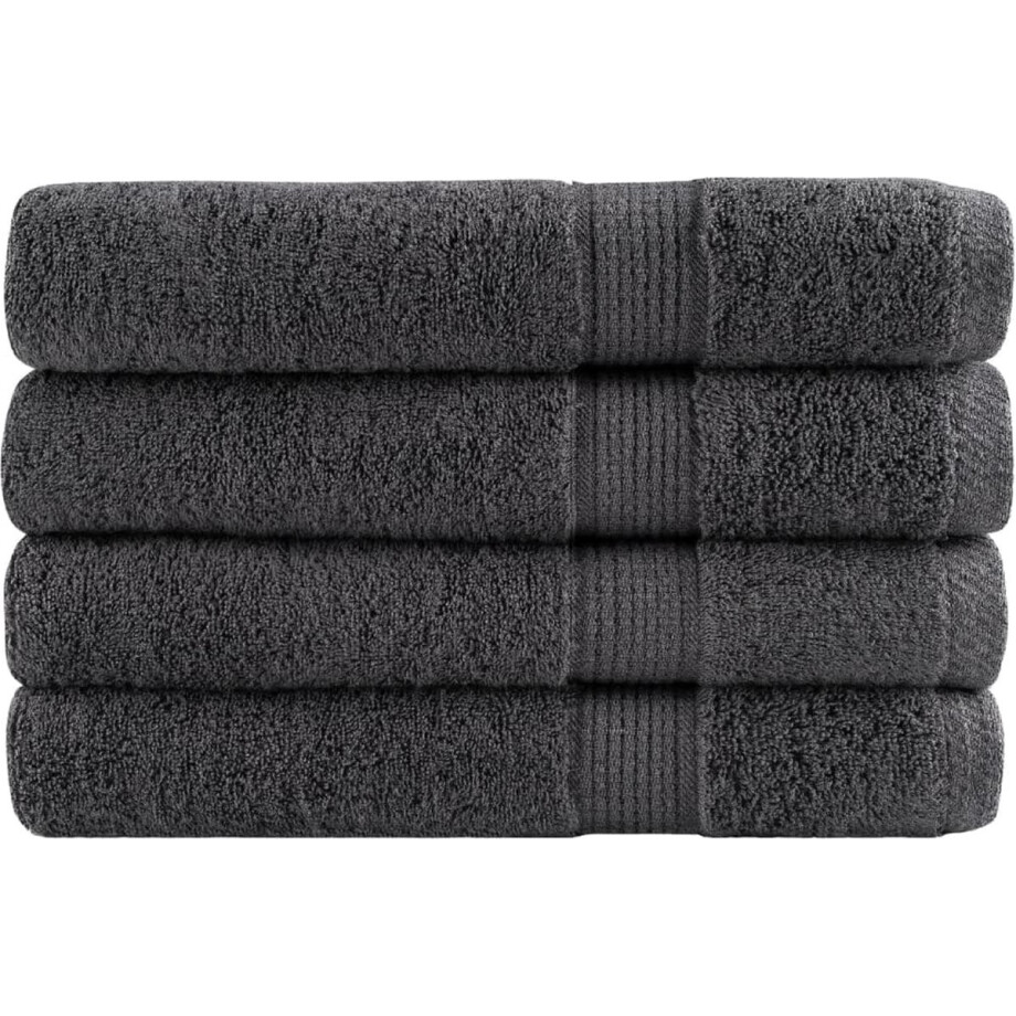 vidaXL - Handdoeken - SOLUND - 4 - st - 600 - g/m² - 100x200 - cm - antracietkleur vidaXL - Handdoeken - SOLUND - 4 - st - 600 - g/m² - 100x200 - cm - antracietkleur afbeelding 1