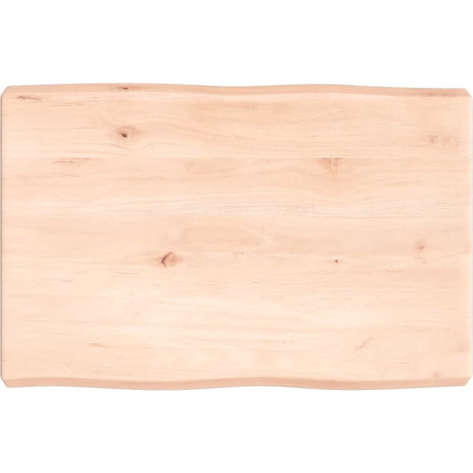 vidaXL - Tafelblad - natuurlijke - rand - 60x40x(2-6) - cm - massief - eikenhout afbeelding 1