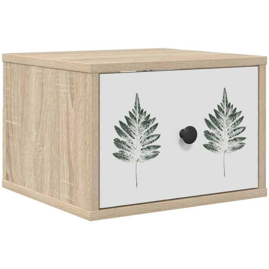 vidaXL - Wandkastje - voor - Bed - HANAU - Sonoma - Eiken - 36 - x - 33 - x - 25 - cm afbeelding 1