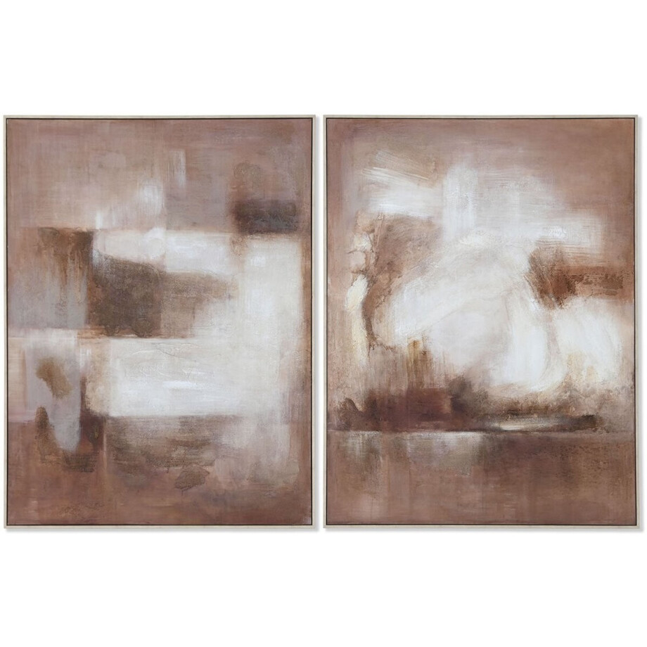 Schilderij Home ESPRIT Wit Bruin Abstract Modern 92 x 3,8 x 122 cm (2 Stuks) afbeelding 1