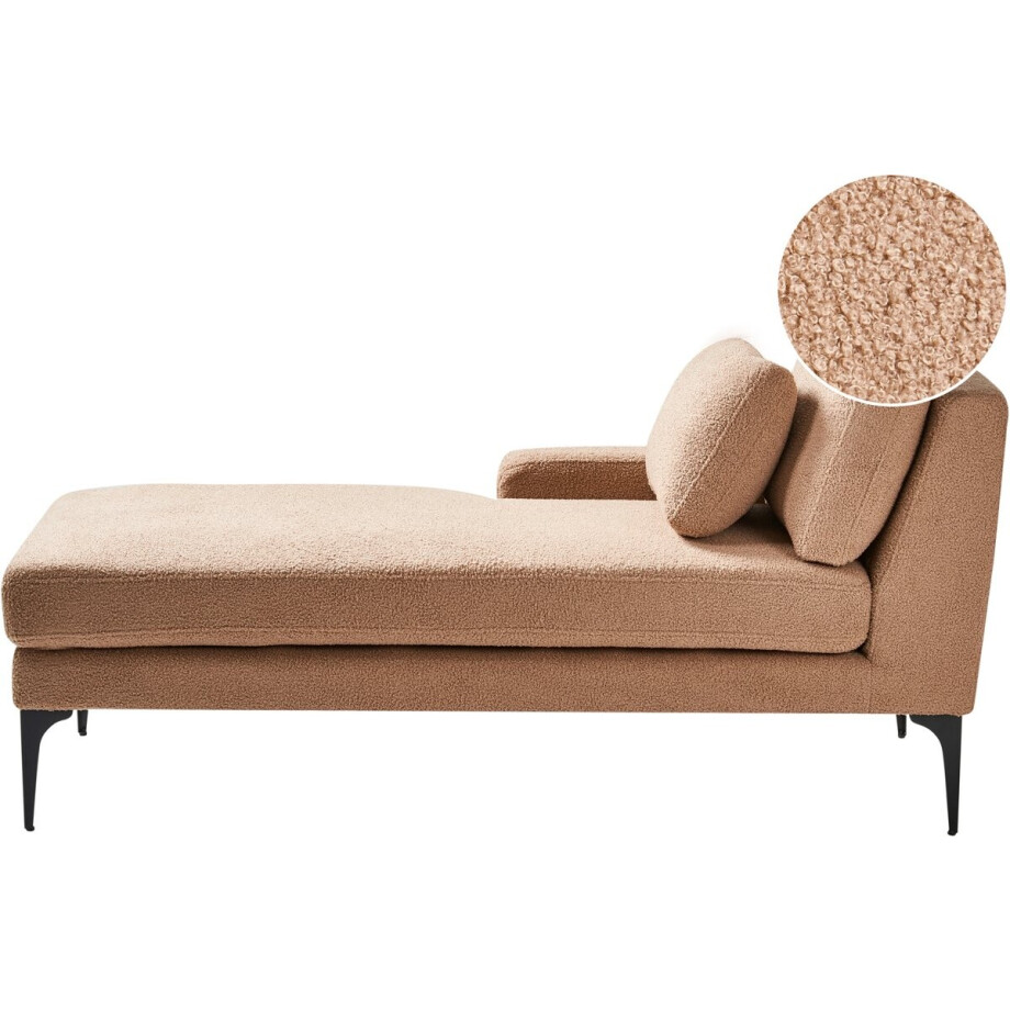 BELIANI EWRON - Chaise longue - Zandbeige - Rechtszijdig - Bouclé afbeelding 1