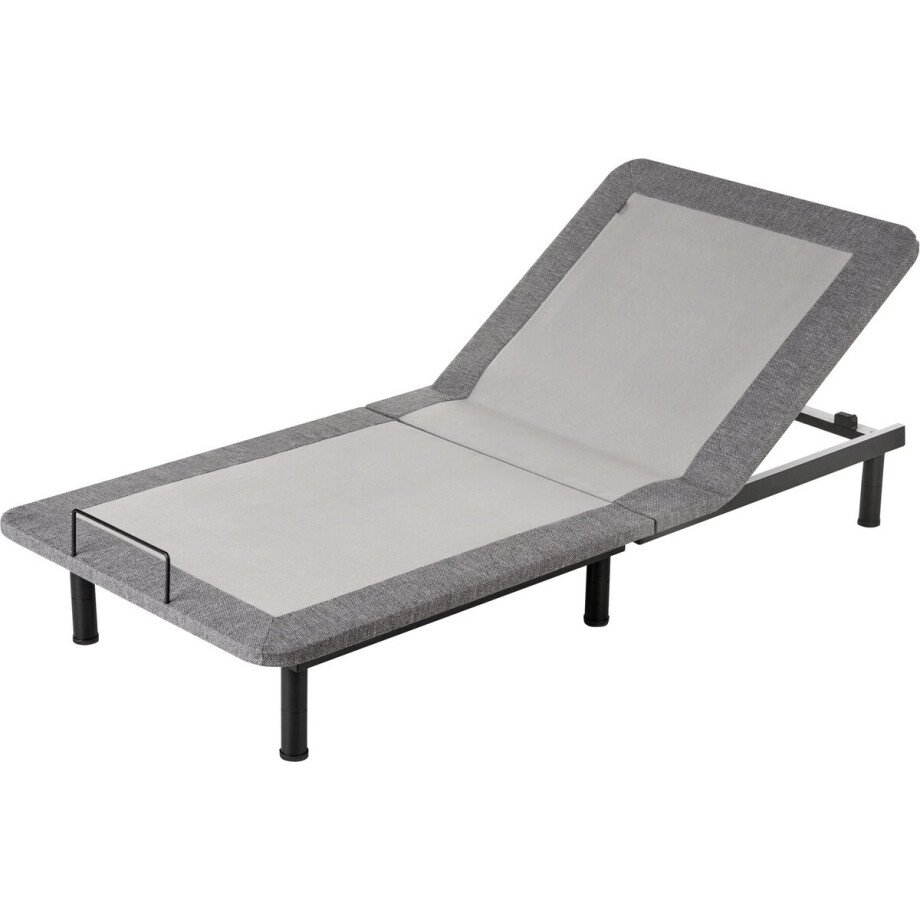 BELIANI BRUNOY - Bedframe verstelbaar - Grijs - 90 x 200 cm - Polyester afbeelding 1