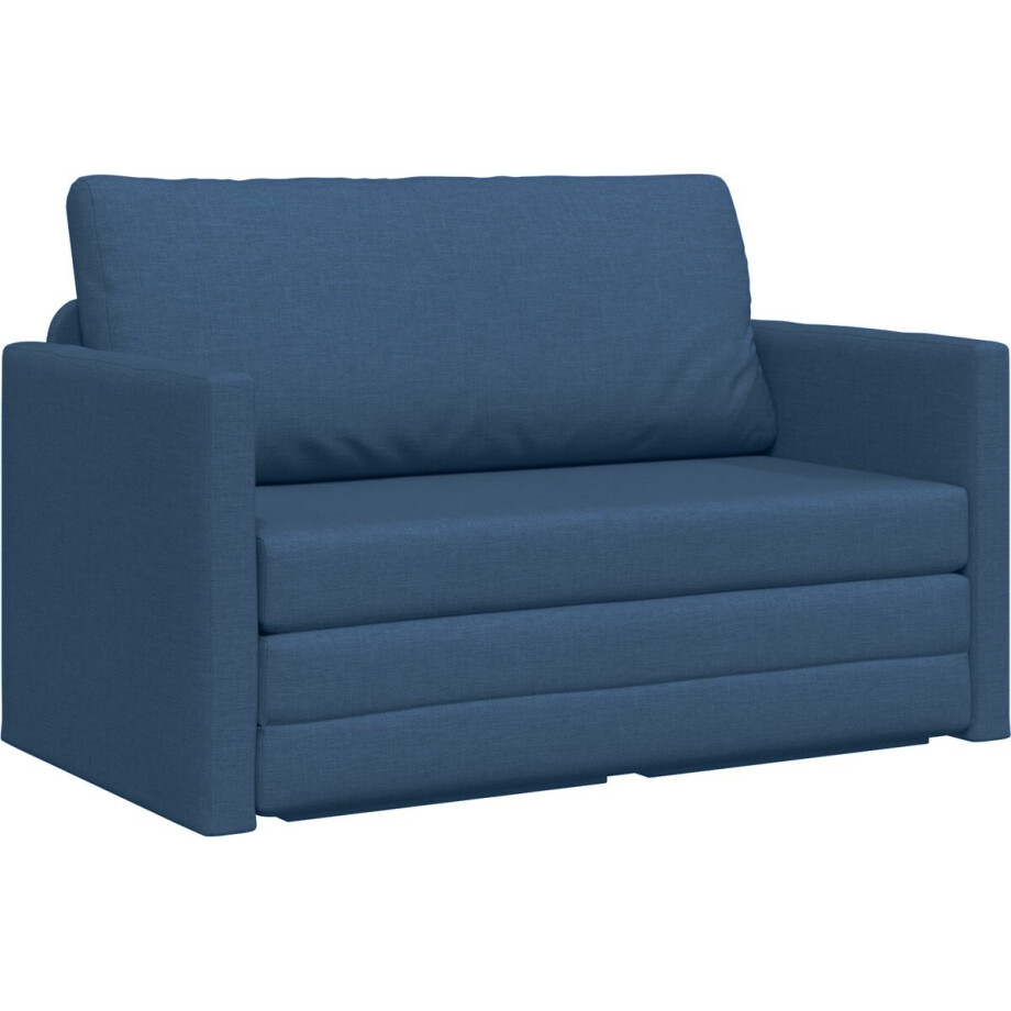 vidaXL - Slaapbank - 110cm - Blauw - Stof afbeelding 1