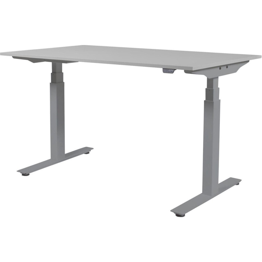 Zit Sta Bureau - Plus Elektrisch 160x80 grijs - alu frame afbeelding 1