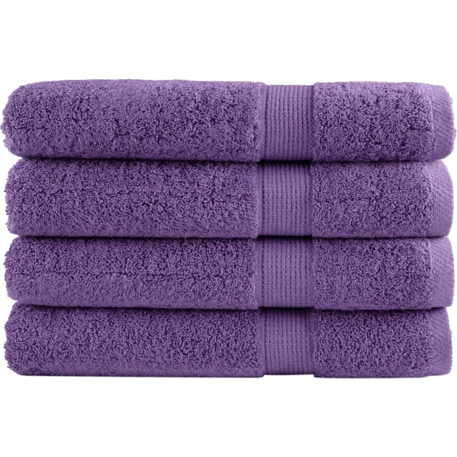 vidaXL - Saunadoeken - SOLUND - 4 - st - 600 - g/m² - 80x200 - cm - paars vidaXL - Saunadoeken - SOLUND - 4 - st - 600 - g/m² - 80x200 - cm - paars afbeelding 1