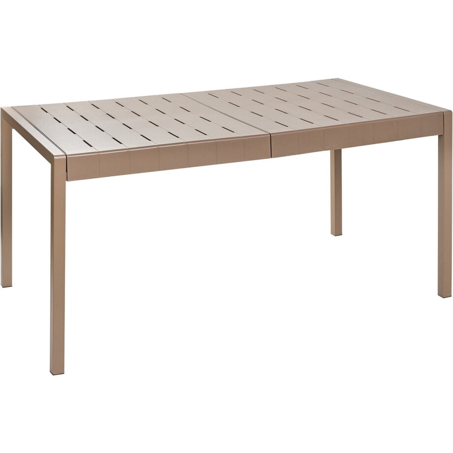 BELIANI BARTICA - Tuintafel - Bruin - 154 x 84 cm - Synthetisch materiaal BELIANI BARTICA - Tuintafel - Bruin - 154 x 84 cm - Synthetisch materiaal afbeelding 1