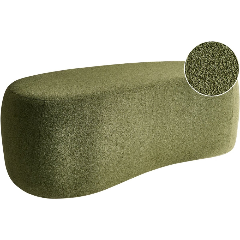 BELIANI BAYARD - Poef - Groen - Bouclé BELIANI BAYARD - Poef - Groen - Bouclé afbeelding 1