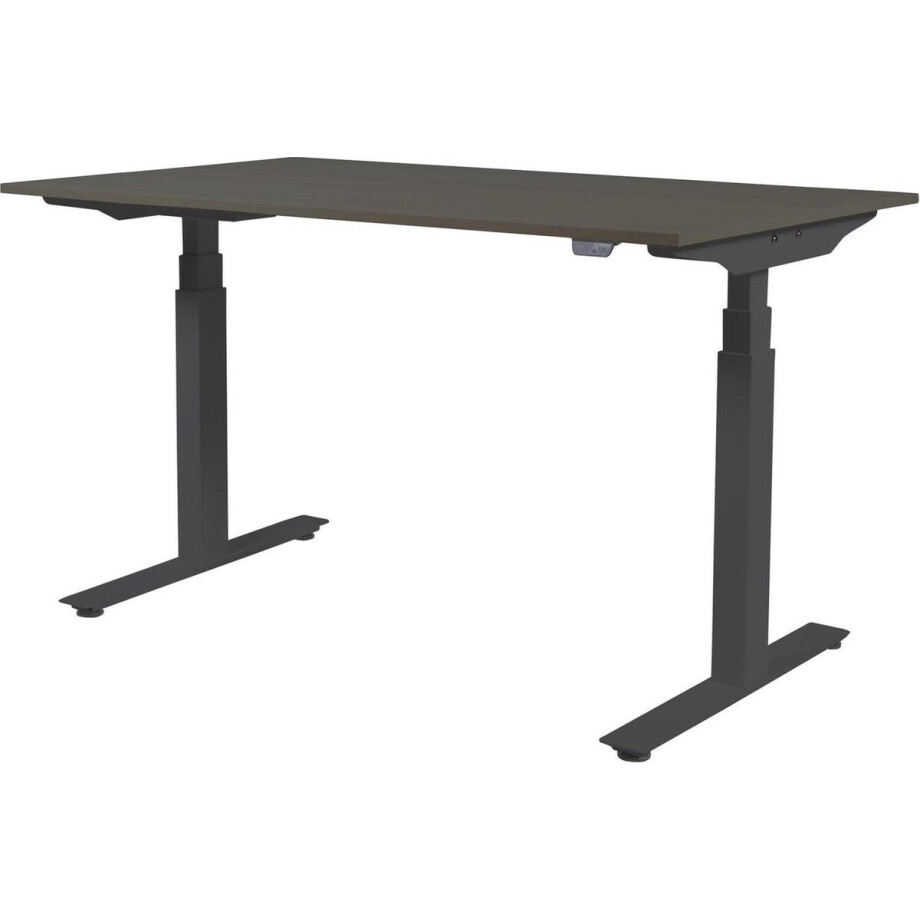 Zit Sta Bureau - Plus Elek 160x80 logan eik - zwart frame afbeelding 1