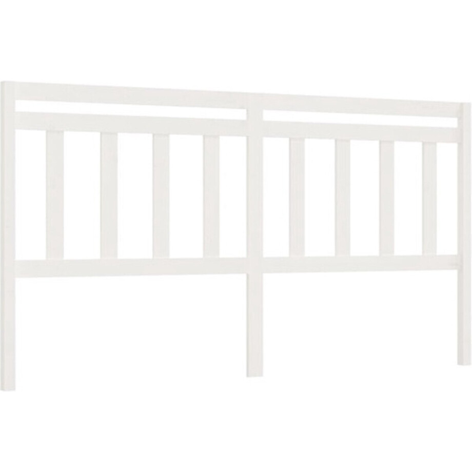 vidaXL - Hoofdbord - 186x4x100 - cm - massief - grenenhout - wit afbeelding 1