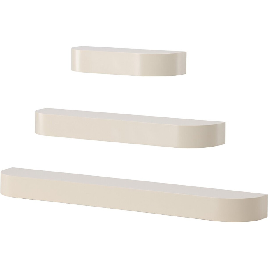Nest living Sandy Wandplanken Beige - Boekenplank - Zwevend - Scandinavisch - Set Van 3 afbeelding 1
