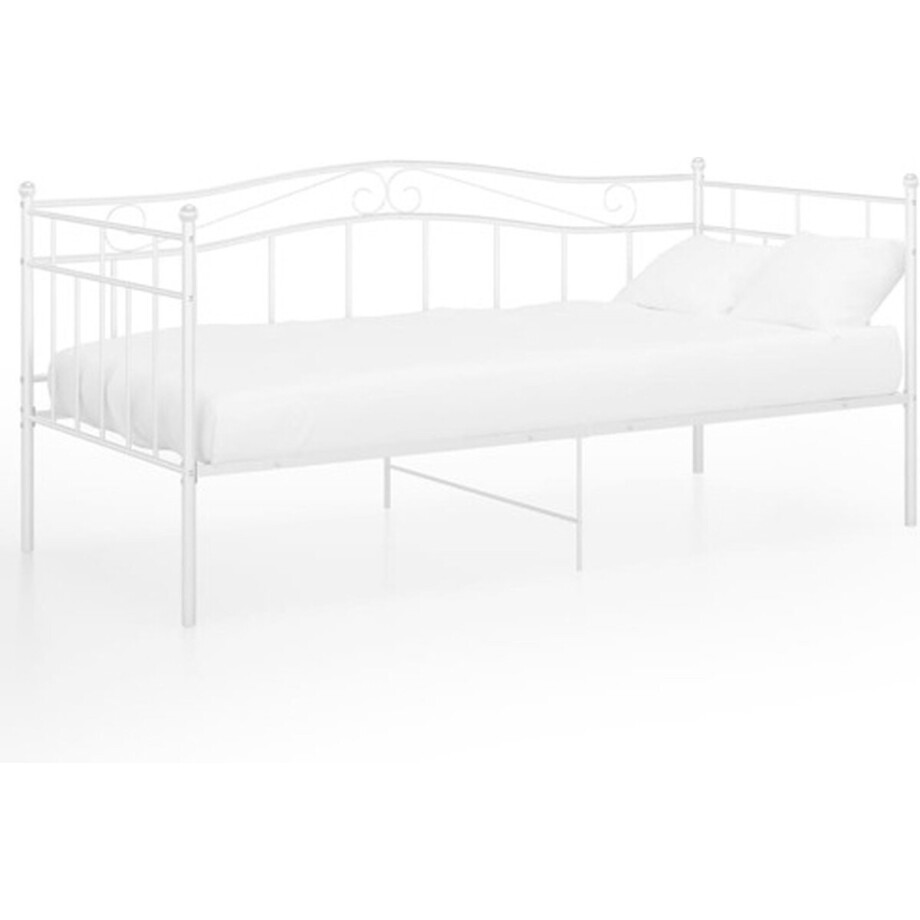 vidaXL - Slaapbank - metaal - wit - 90x200 - cm afbeelding 1