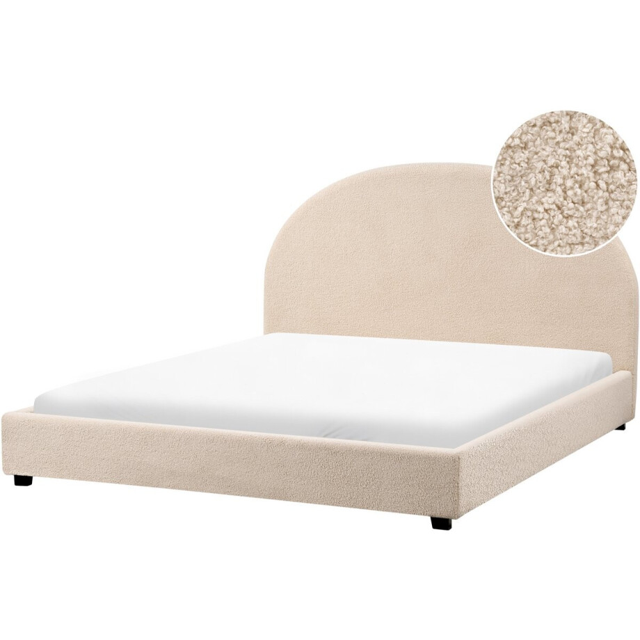 BELIANI VAUCLUSE - Waterbed - Beige - 160 x 200 cm - Bouclé BELIANI VAUCLUSE - Waterbed - Beige - 160 x 200 cm - Bouclé afbeelding 1