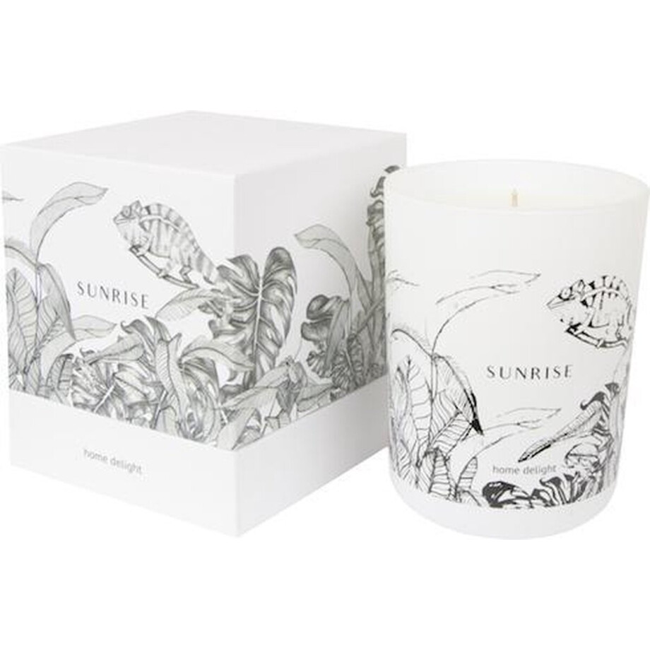 Home Delight Sunrise - Geurkaars - ø8x10,5cm - wit/zwart Home Delight Sunrise - Geurkaars - ø8x10,5cm - wit/zwart afbeelding 1