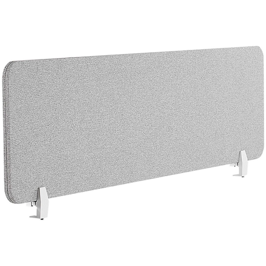 BELIANI WALLY - Bureauscherm - Lichtgrijs - 160 cm - Polyester afbeelding 1