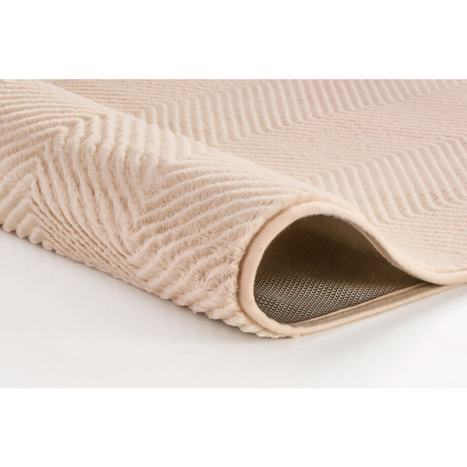 Kleine Wolke - Badmat - Zigzag - 50x60 cm - Sandbeige afbeelding 1