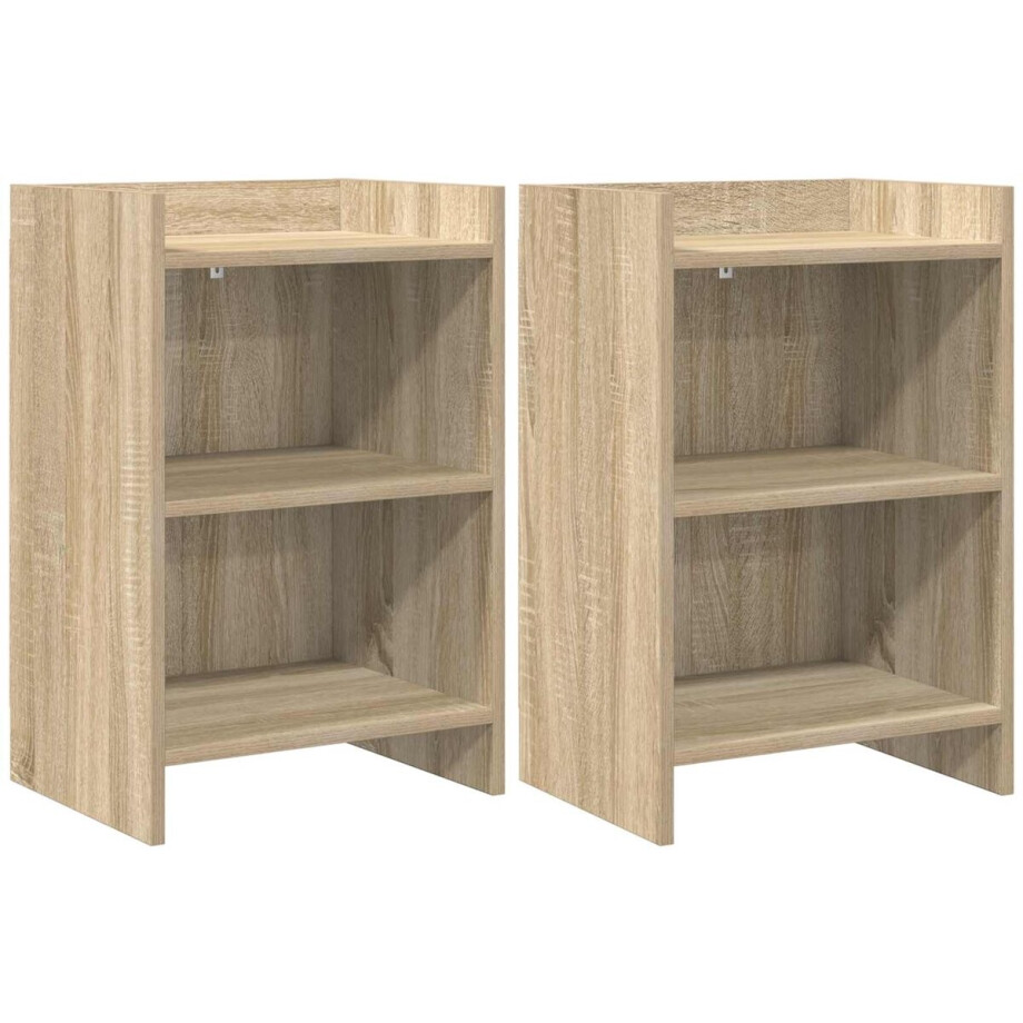 vidaXL - Nachttafels - 2 - st - Sonoma - Eiken - 40 - x - 30 - x - 60 - cm - Bewerkt - hout vidaXL - Nachttafels - 2 - st - Sonoma - Eiken - 40 - x - 30 - x - 60 - cm - Bewerkt - hout afbeelding 1