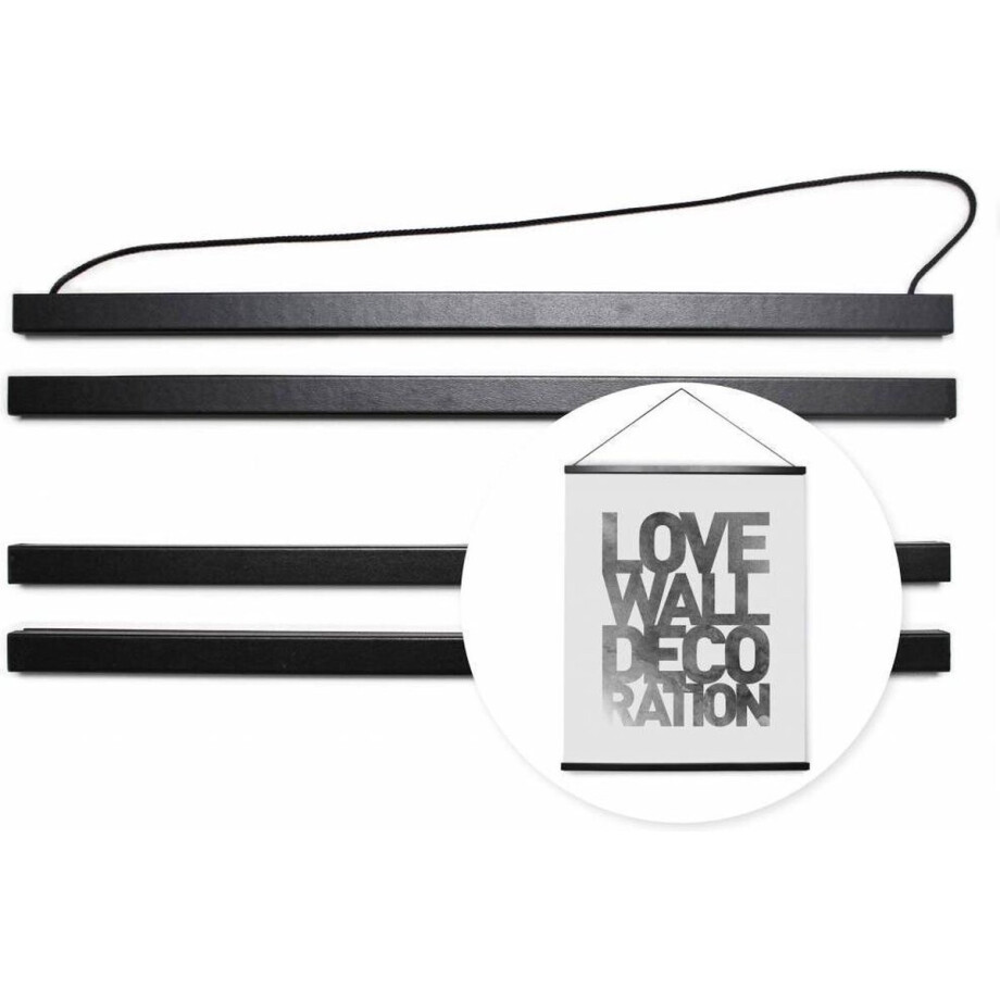 Posterhanger Zwart 40 Hout Posterhanger Zwart 40 Hout afbeelding 1
