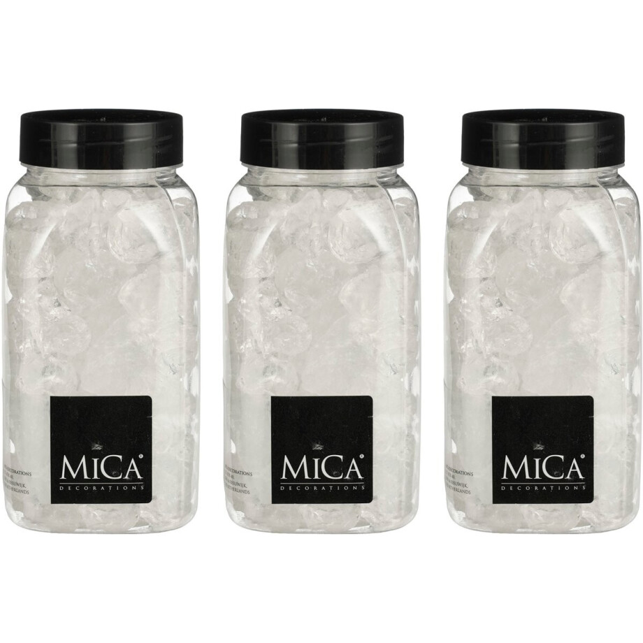 Mica Decorations decoratie steentjes - 3x - groot - 650 ml - 25-30 mm - transparant - siergrind Mica Decorations decoratie steentjes - 3x - groot - 650 ml - 25-30 mm - transparant - siergrind afbeelding 1
